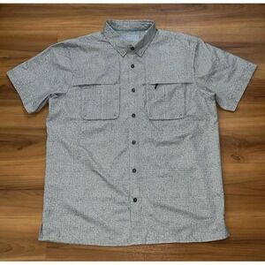 Mens Drake Performance Fishing Button Down Utility Short Sleeve Shirt